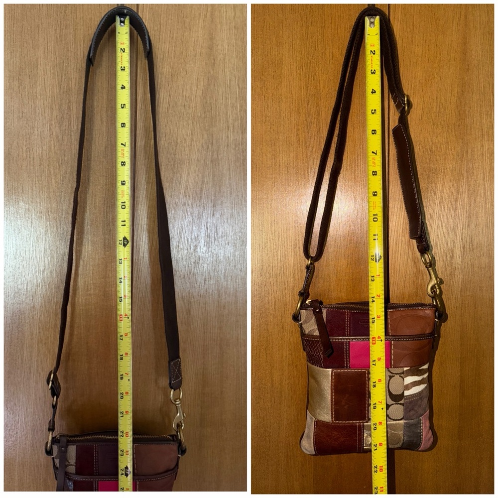 Coach Patchwork Crossbody Swingpack – Multicolor Leather & Suede Mix - Picture 7 of 16